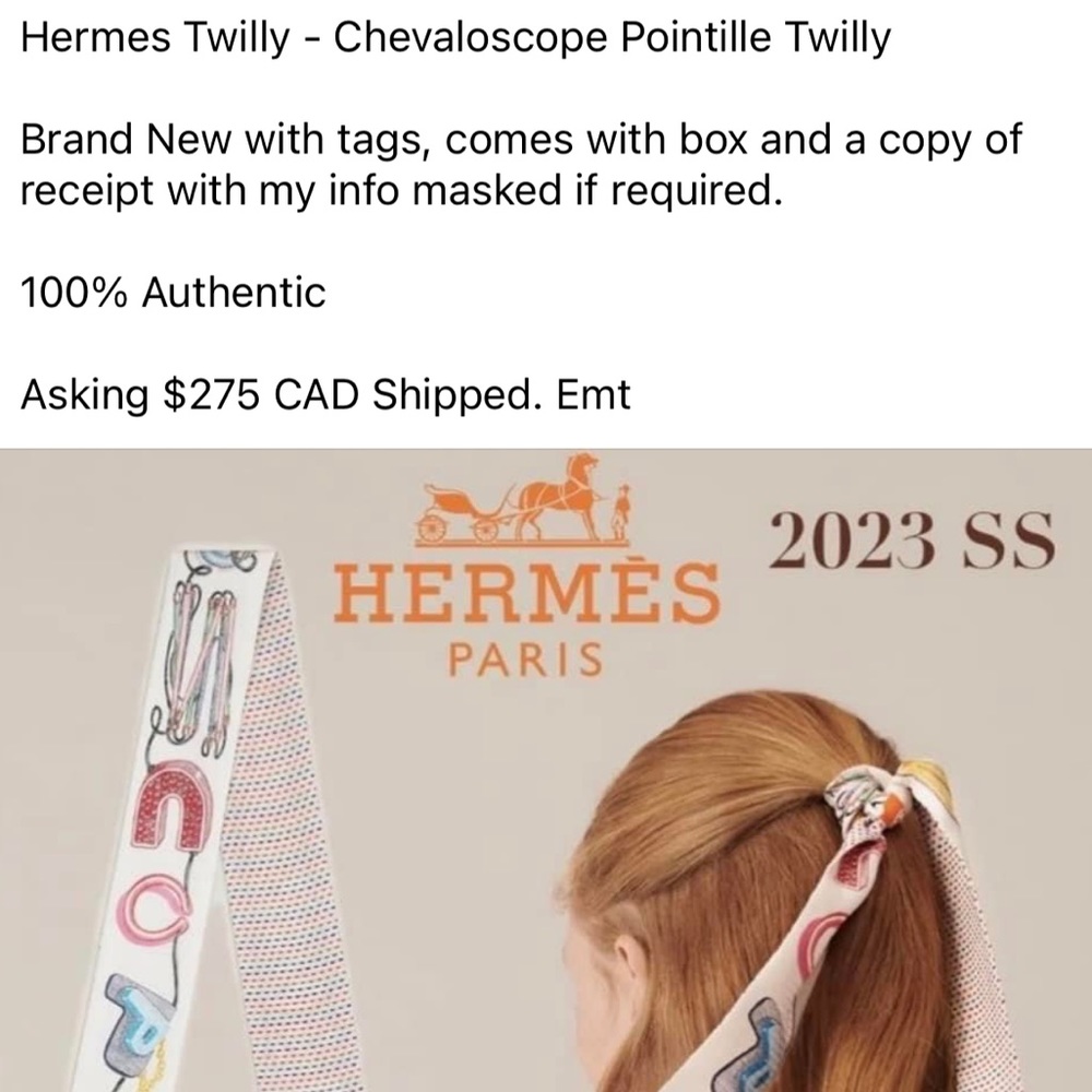 Host pick💕Hermes Chevaloscope Pointille Twilly - Perfect gift 🎁 - Picture 10 of 10